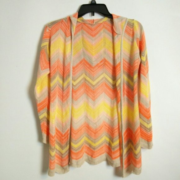 Lightweight Zigzag Striped open front hoodie XS S - Picture 5 of 5